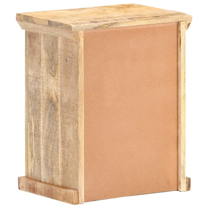 Mesita De Noche Madera Maciza Mango Y Caña Natural 40x30x50 Cm_2