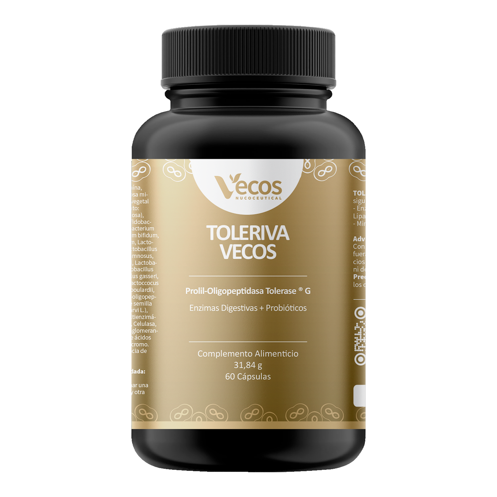 Toleriva Vecos 60 Cápsulas | Digestión Y Enzimas Digestivas | Probióticos, Lactasa Y Bromelaína_0
