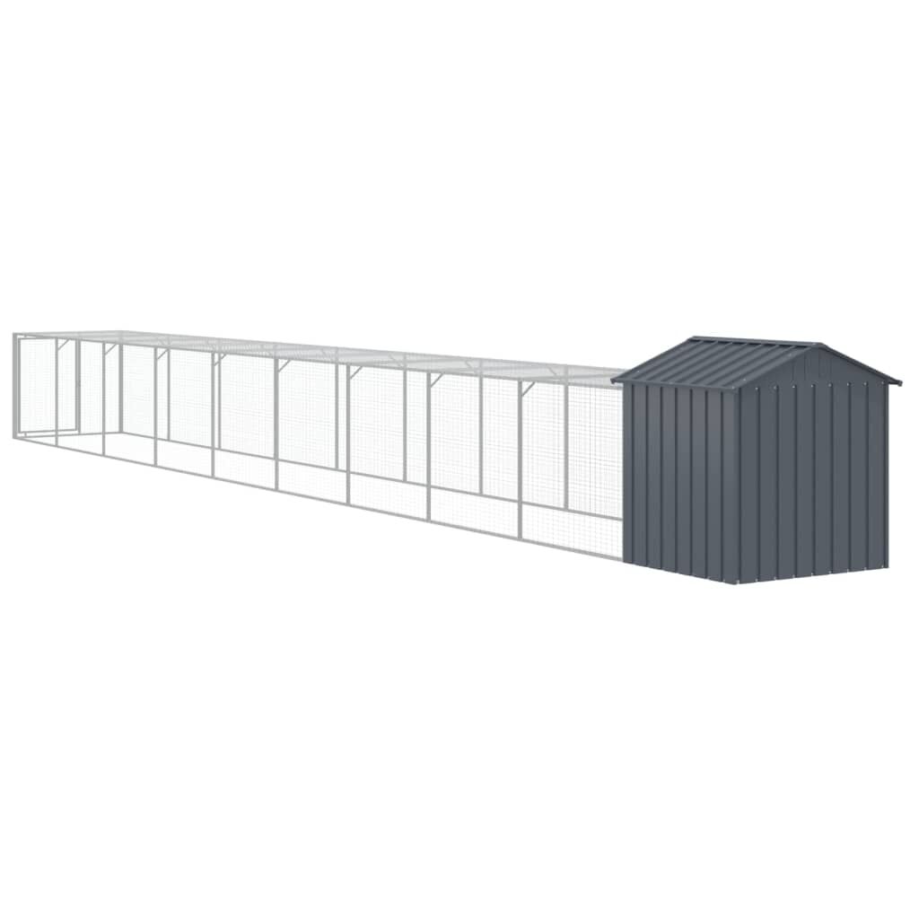Vidaxl Jaula Gallinas Con Corral Acero Galvanizado Gris 117x1017x123cm_4