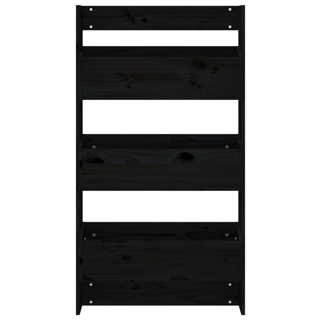 Jardinera De Pared 3 Niveles Madera Pino Negro 60x18,5x110 Cm_3