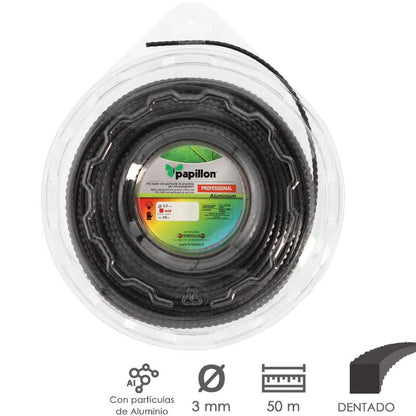 Hilo Nylon Desbrozadoras Cuadrado Dentado Profesional Ø 3,0 Mm. Rollo 50 Metros. Hilo Nylon Corte Desbrozadores Hierba,_0