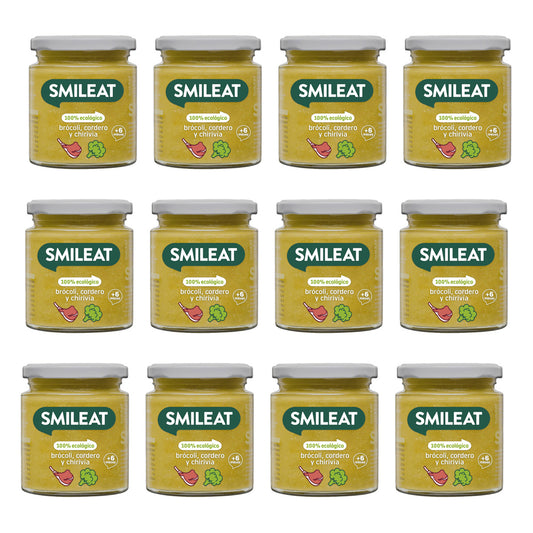 Pack 12x Brócolos Biológicos com Borrego e Pastinaca Smileat, 230g