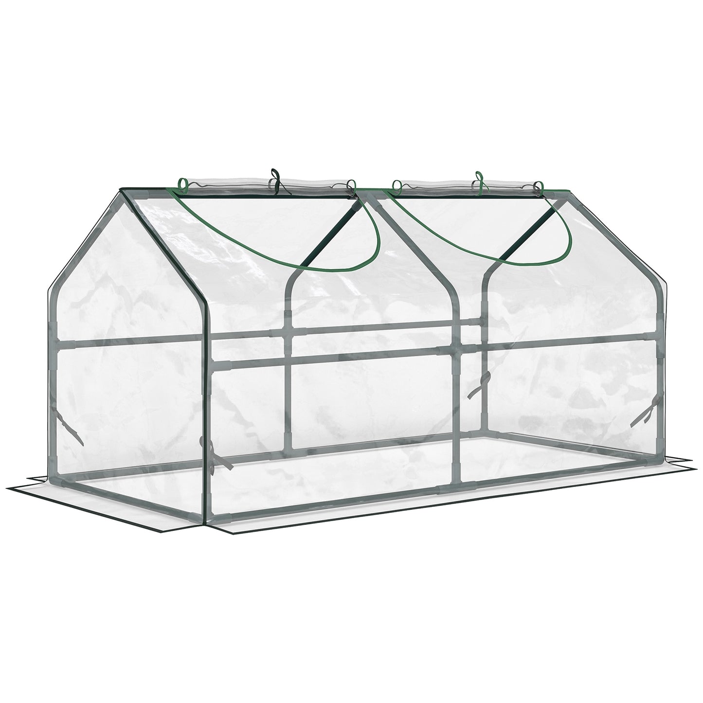 Outsunny Invernadero De Terraza 120x60x60 Cm Acero Con 2 Ventanas Transparente_0
