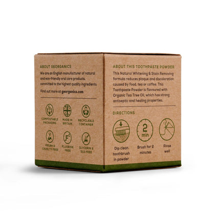 Georganics Bicarbonato e Pó de Melaleuca Branqueador Dentário 60 ml