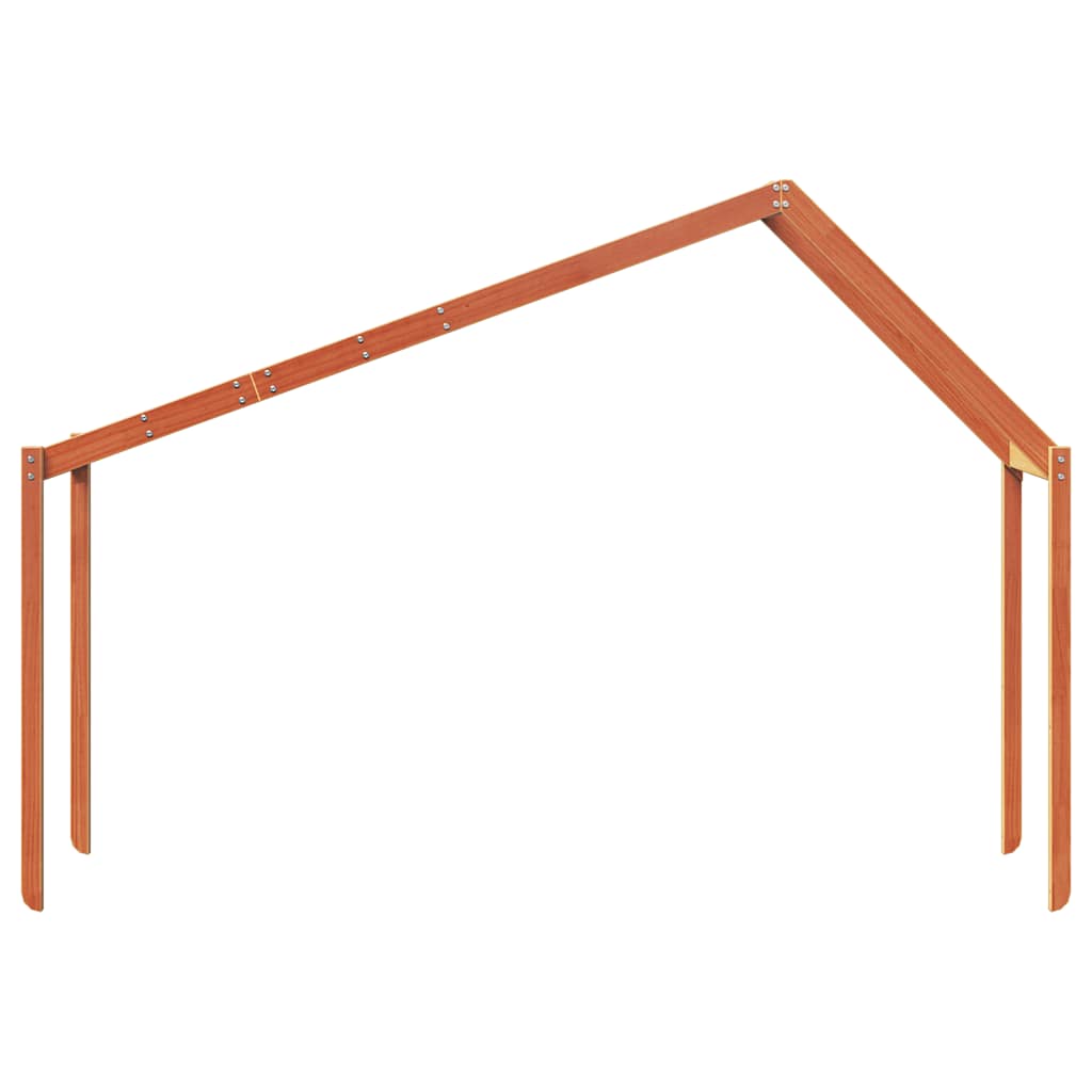 Techo De Cama Infantil Madera Maciza Marrón 203x80,5x142 Cm_3