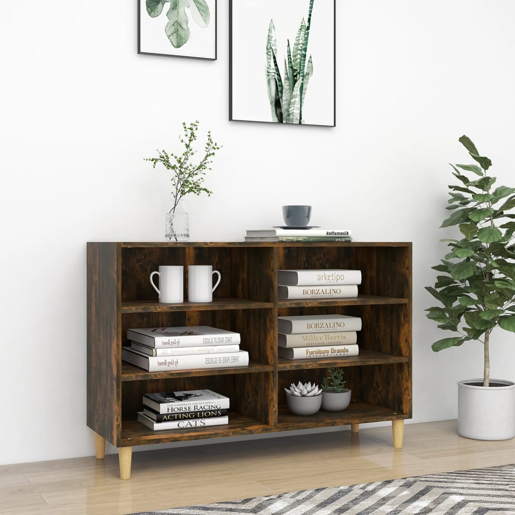 Aparador De Madera De Ingeniería Roble Ahumado 103,5x35x70 Cm / Vetonek_2