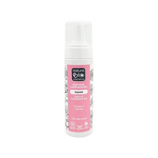 Espuma de Limpeza Suave com Rosa e Caénduka BIO NaturaBio Cosmetics 200ml
