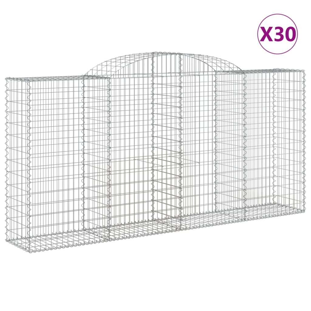 Cestas Gaviones 30 Uds Forma De Arco Hierro 300x50x140/160 Cm_0