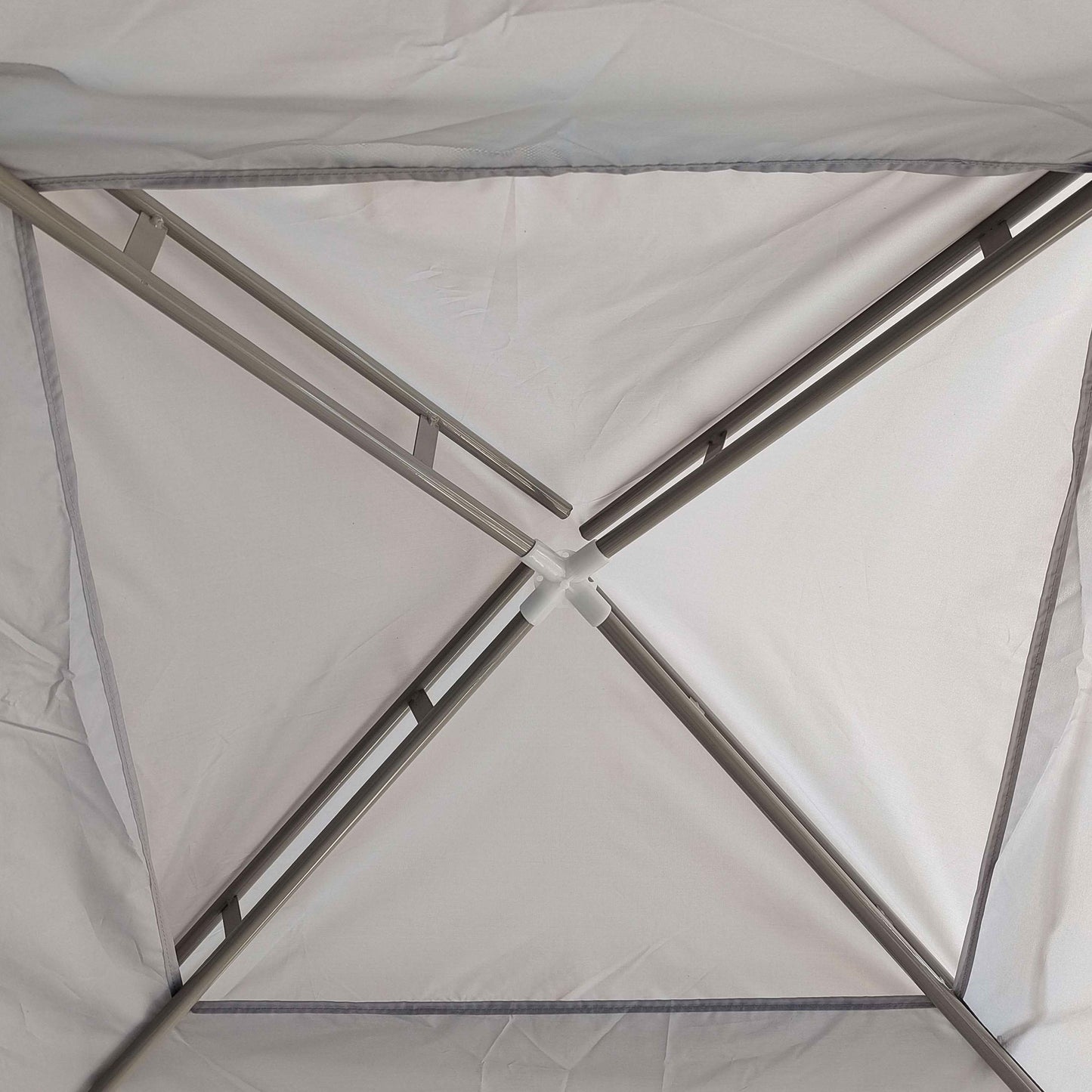 Outsunny Carpa De Jardín 3x3 M Con 4 Mosquiteras Laterales Techo Doble Gris_3