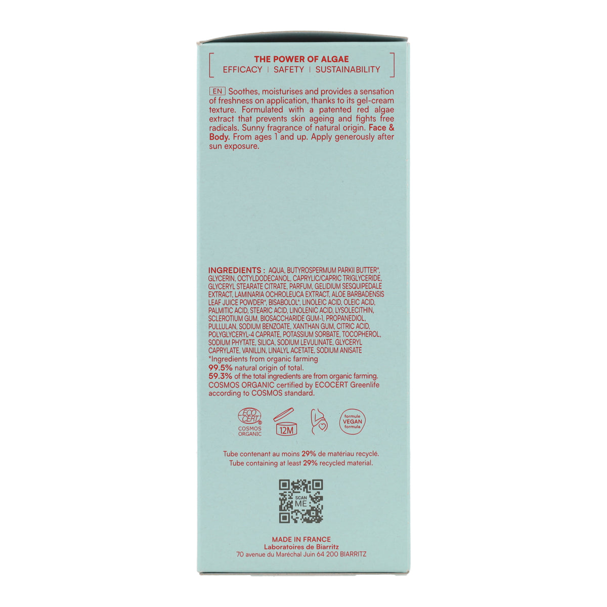 Pós-sol Fluido Alga Maris Lab. Biarritz 150ml