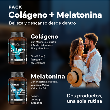 Colágeno Marino Con Magnesio + Melatonina 1,9 Mg. Sevens Nutrition. Piel, Huesos, Articulaciones Y Descanso Nocturno_1
