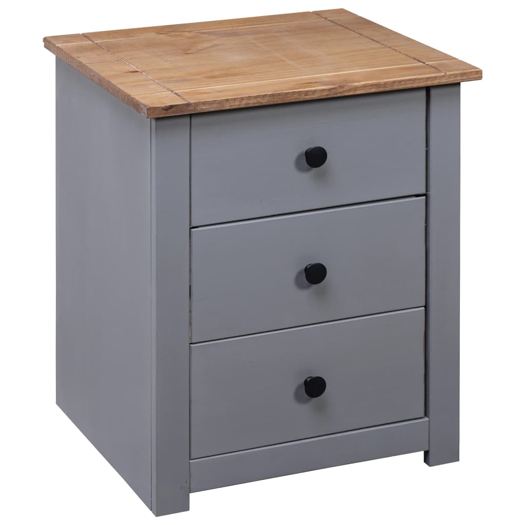 Mesita De Noche De Madera Maciza Pino Estilo Panamá 46x40x57 Cm_2