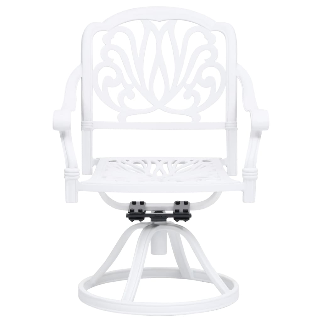 Vidaxl Mesa Y Sillas De Bistró 5 Piezas Aluminio Fundido Blanco_4