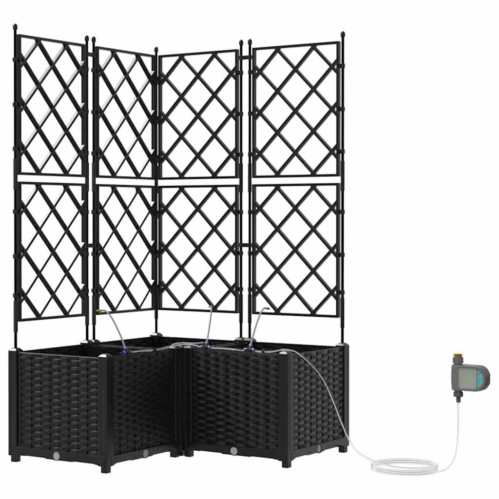 Macetero De Jardín 3 Uds. Negro 80 X 80 X 142 Cm Pp_0