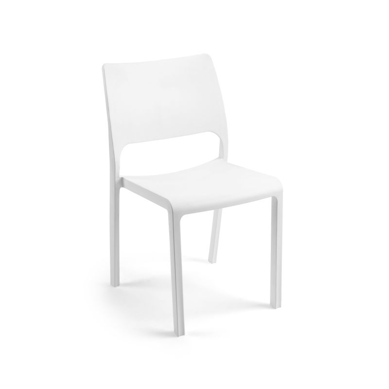 Pack 4 Sillas De Exterior Shine Apilables, Polipropileno, Blanco, 53 X 82 X 58_5
