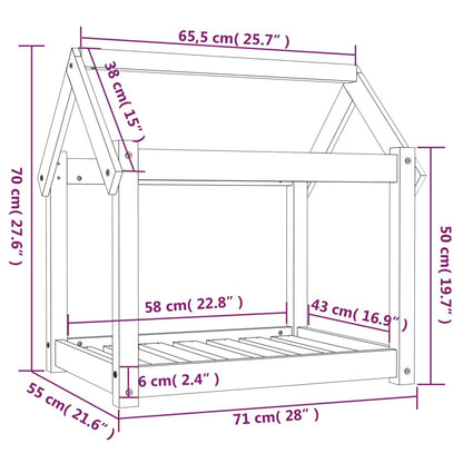 Vidaxl Cama Para Perros Madera Maciza De Pino Negro 71x55x70 Cm_2
