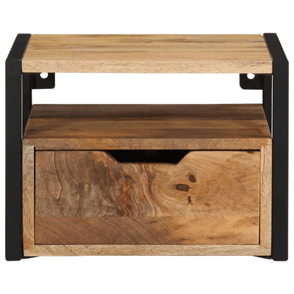 Mesita De Noche De Pared Madera Maciza De Acacia 35x35x25 Cm_1