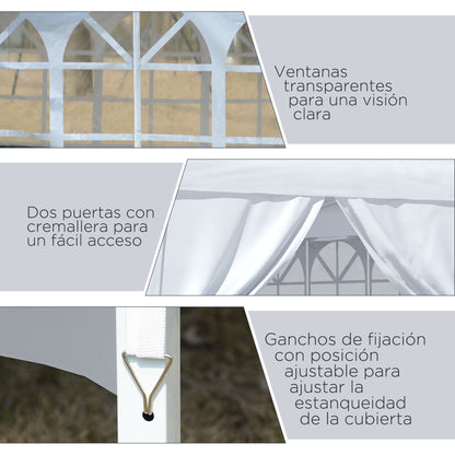 Outsunny Conjunto De 1 Carpa Plegable 3x3 M Y 2 Paredes Laterales 3x2 M Blanco_3