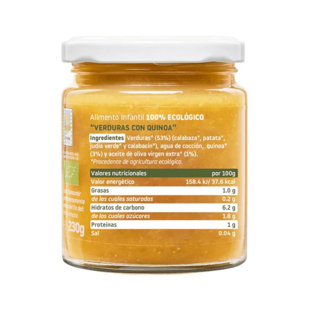Pote de vegetais biológicos Smileat com quinoa, 230g