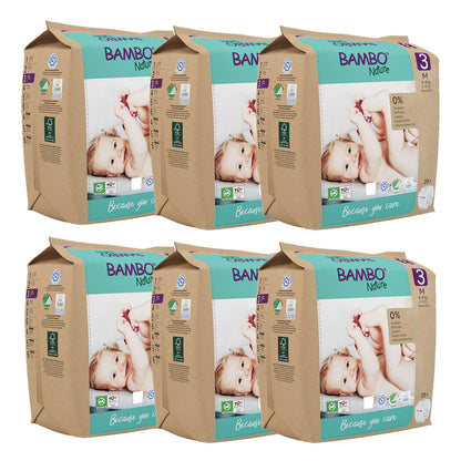 Pack Fraldas T3 (4-8kg) Bambo Nature 168 unidades
