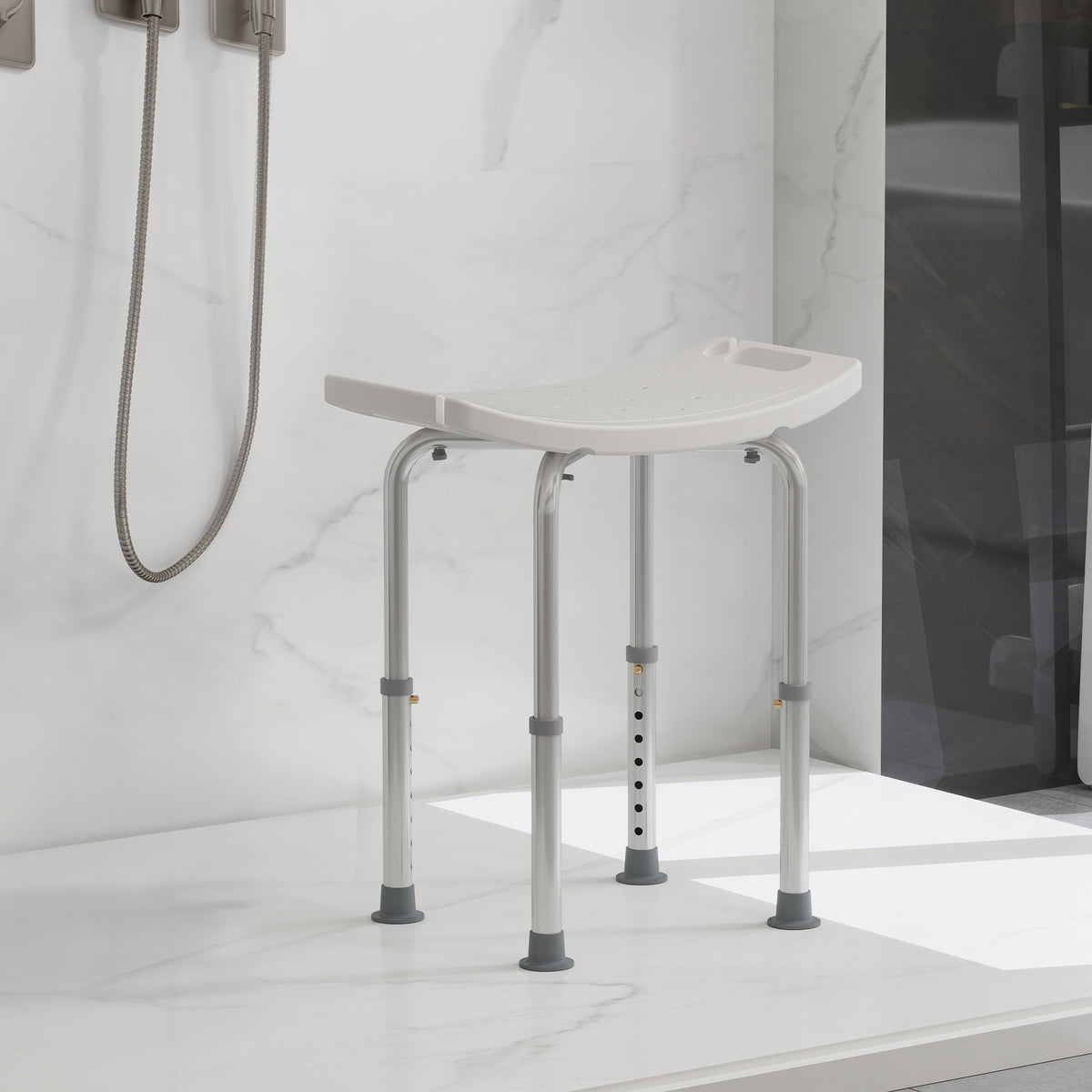 Homcom Taburete De Ducha Silla Baño Altura Regulable Patas Antideslizantes_1