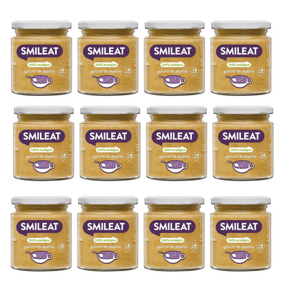 Embalagem de 12 frascos de feijão biológico Smileat, 230 g