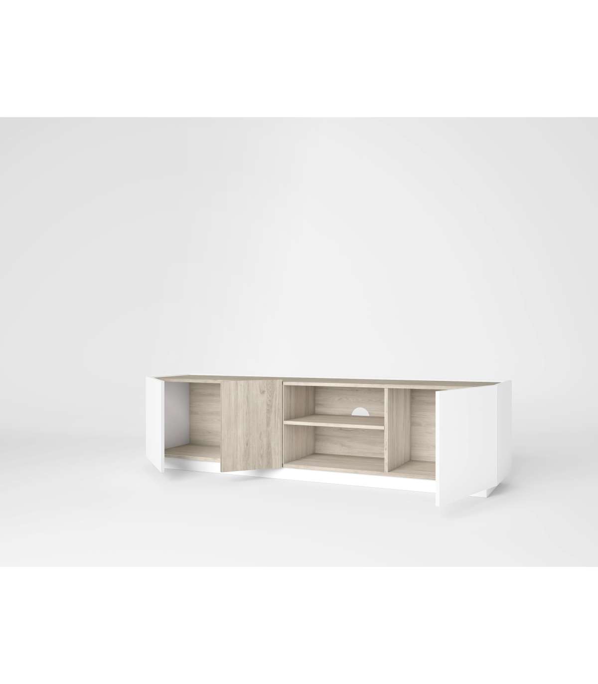 Mueble Para Tv Celia Acabado Blanco/sahara, 48cm(alto) 180cm(ancho) 41.6cm(largo)_2
