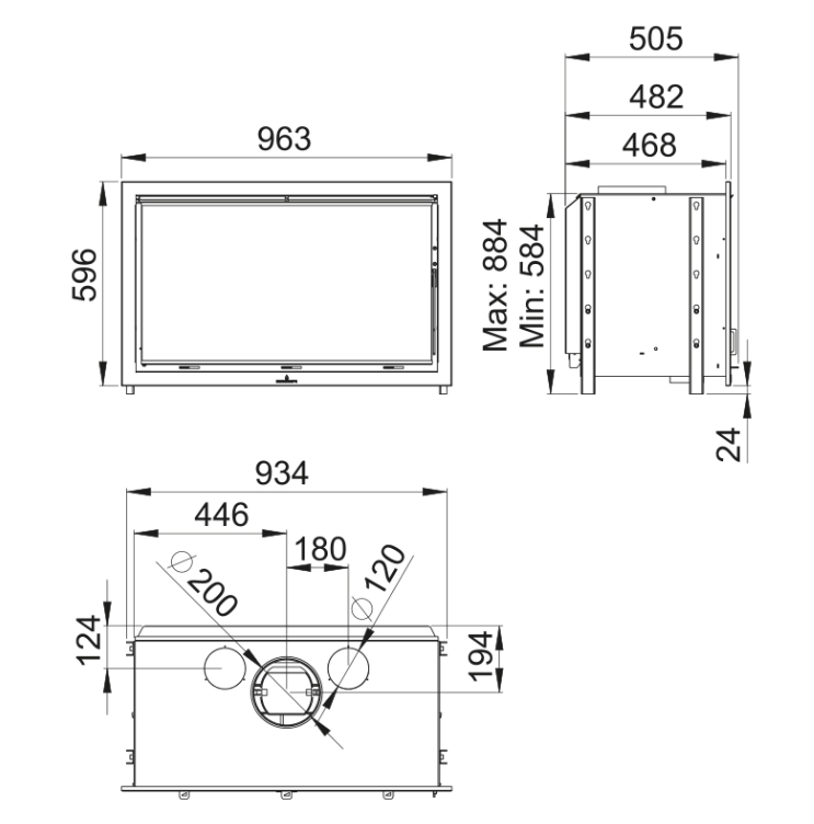BRICOSOL INSERTABLE DE LEÑA BRONPI MODELO CAIRO 90 - KIT VERMICULITA_4