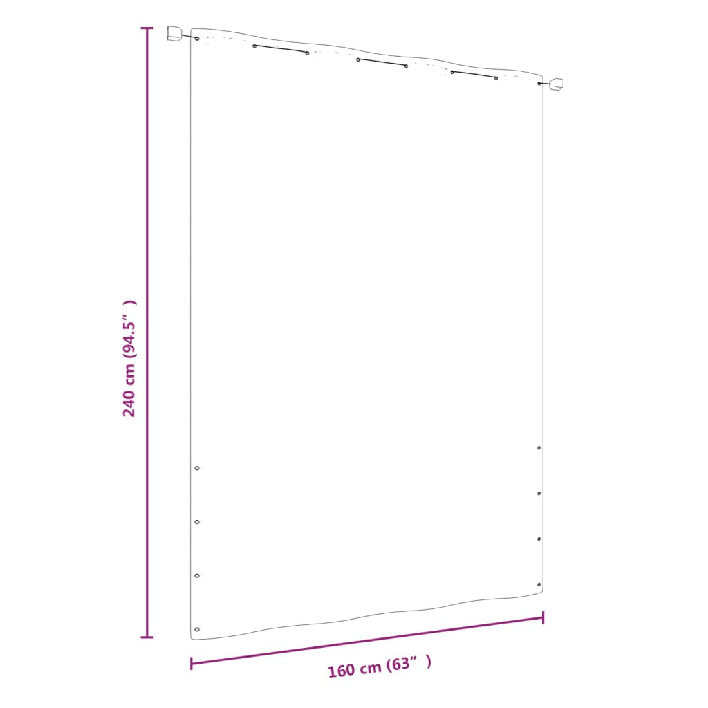 Vidaxl Toldo Pantalla Para Balcón De Tela Oxford Negro 160x240 Cm_4