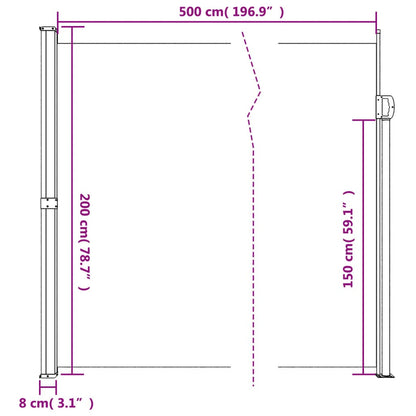 Vidaxl Toldo Lateral Retráctil Terracota 200x500 Cm_2