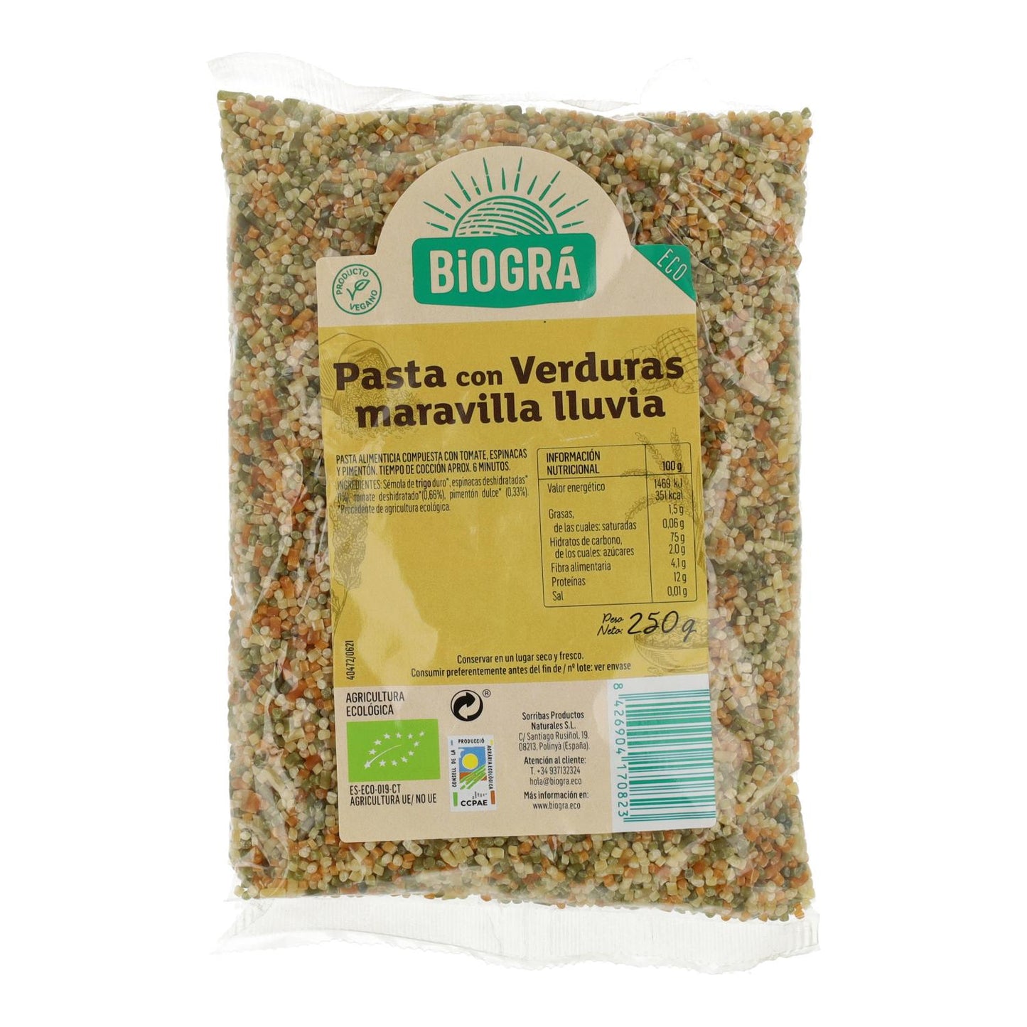 Chuva maravilhosa com vegetais BIO Biogrà 250 g 