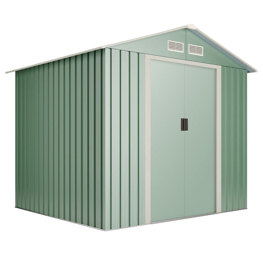 Caseta De Metal Wasabi Light Green M 4,72m2 - Garantía 10 Años - 181 X 261 X 198cm. Cobertizo Jardin_0