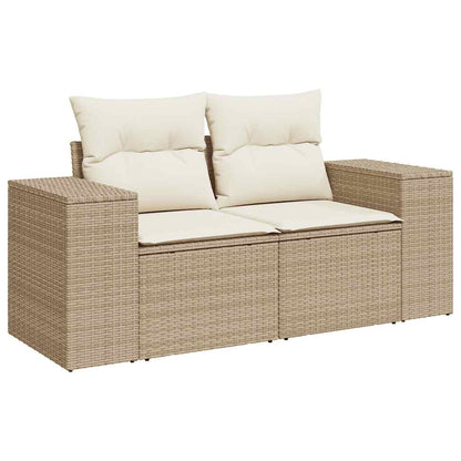 Juego De Sofás Jardín Con Cojines 5 Pzas Ratán Sintético Beige / Vetonek_5