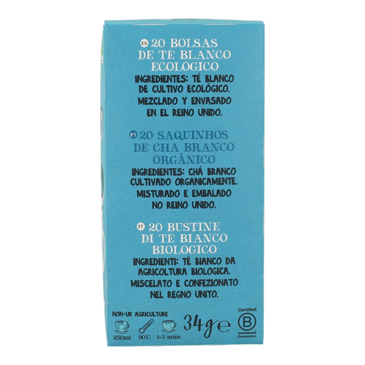 Bio Cupper Chá Branco Clássico 20 saquetas 