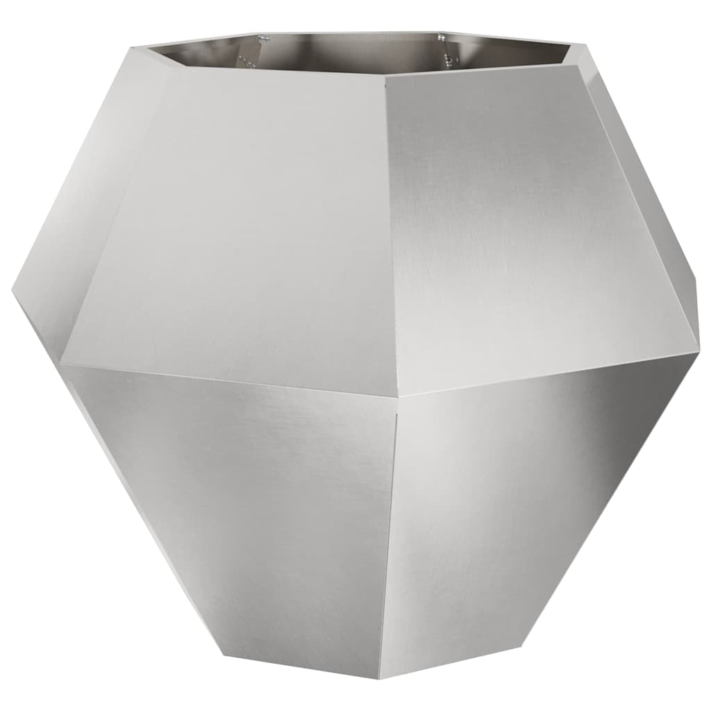 Jardinera 2 Uds. Plateado 100 X 100 X 80 Cm Acero Inoxidable_4