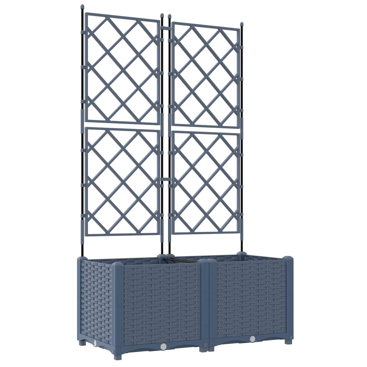 Macetero De Jardín 2 Uds. Gris 80 X 40 X 143 Cm Pp_0