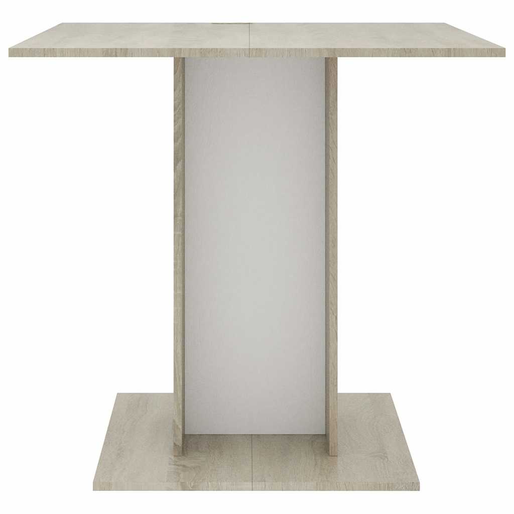 Mesa De Comedor Madera Contrachapada Blanco Roble 80x80x75 Cm_1