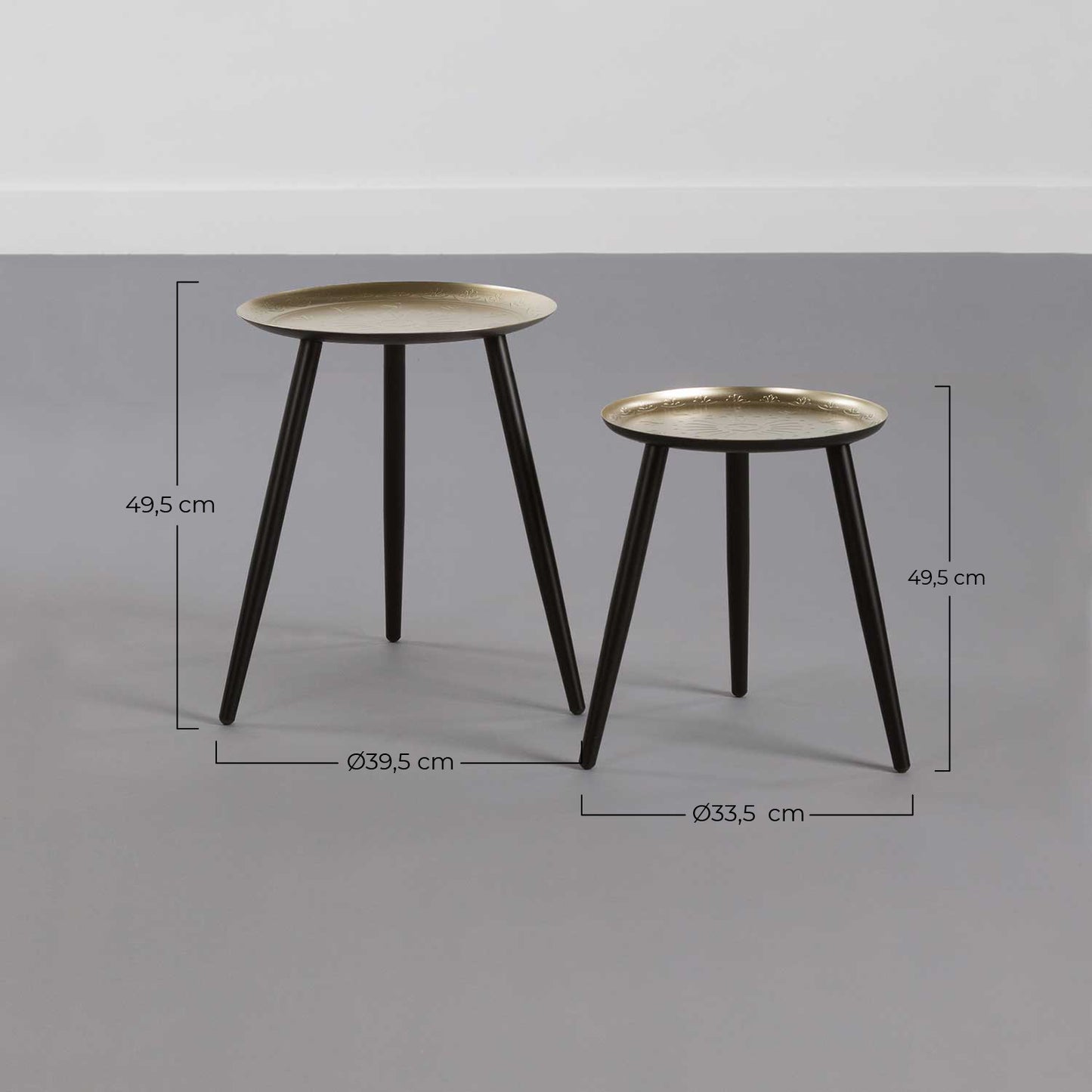 Set 2 Mesitas Auxiliares Redondas Dorado Thinia Home_5
