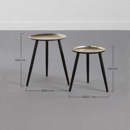 Set 2 Mesitas Auxiliares Redondas Dorado Thinia Home_5