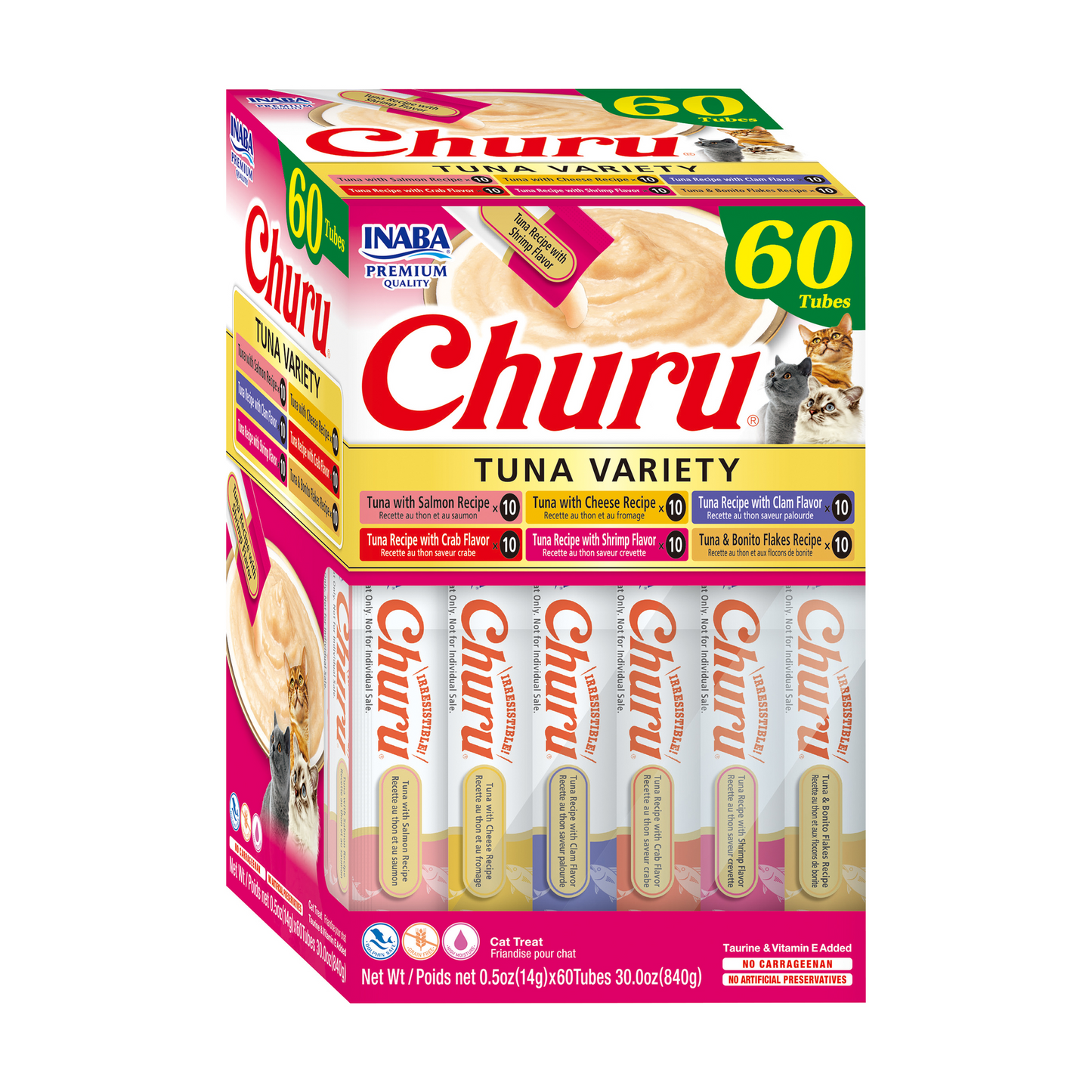 Churu Tuna variedades Snack cremoso para gatos 60x14 g