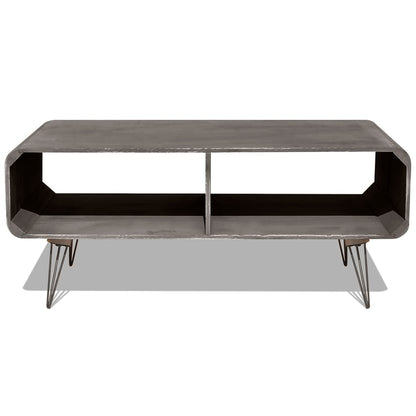 Mesa De Centro Madera Maciza Paulownia Gris 90x55,5x38,5 Cm_1