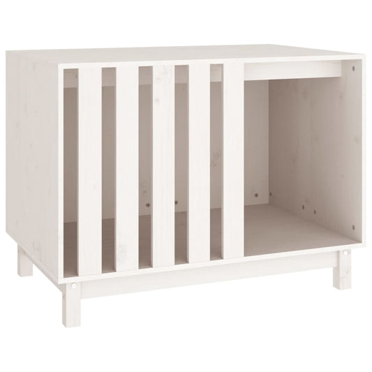 Caseta Para Perros Madera Maciza De Pino Blanco 90x60x67 Cm_0