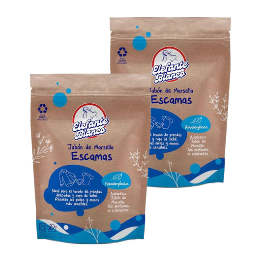 Embalagem de 2 Flocos Elefante Branco Mimidu ECO 200 g