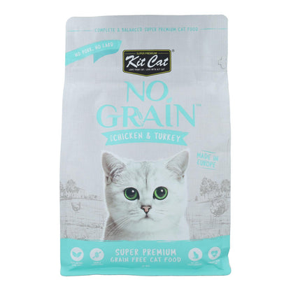 Kit Cat Ração Sem Grão para Gatos - Frango e Peru 1 Kg Alimento natural para gatos