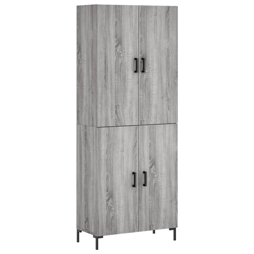 Aparador Alto Madera Contrachapada Gris Sonoma 69,5x34x180 Cm_1