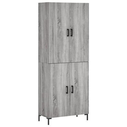 Aparador Alto Madera Contrachapada Gris Sonoma 69,5x34x180 Cm_1