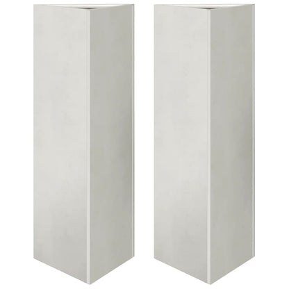 Jardineras Triangulares 2 Uds Acero Negro 30x26x75 Cm_0