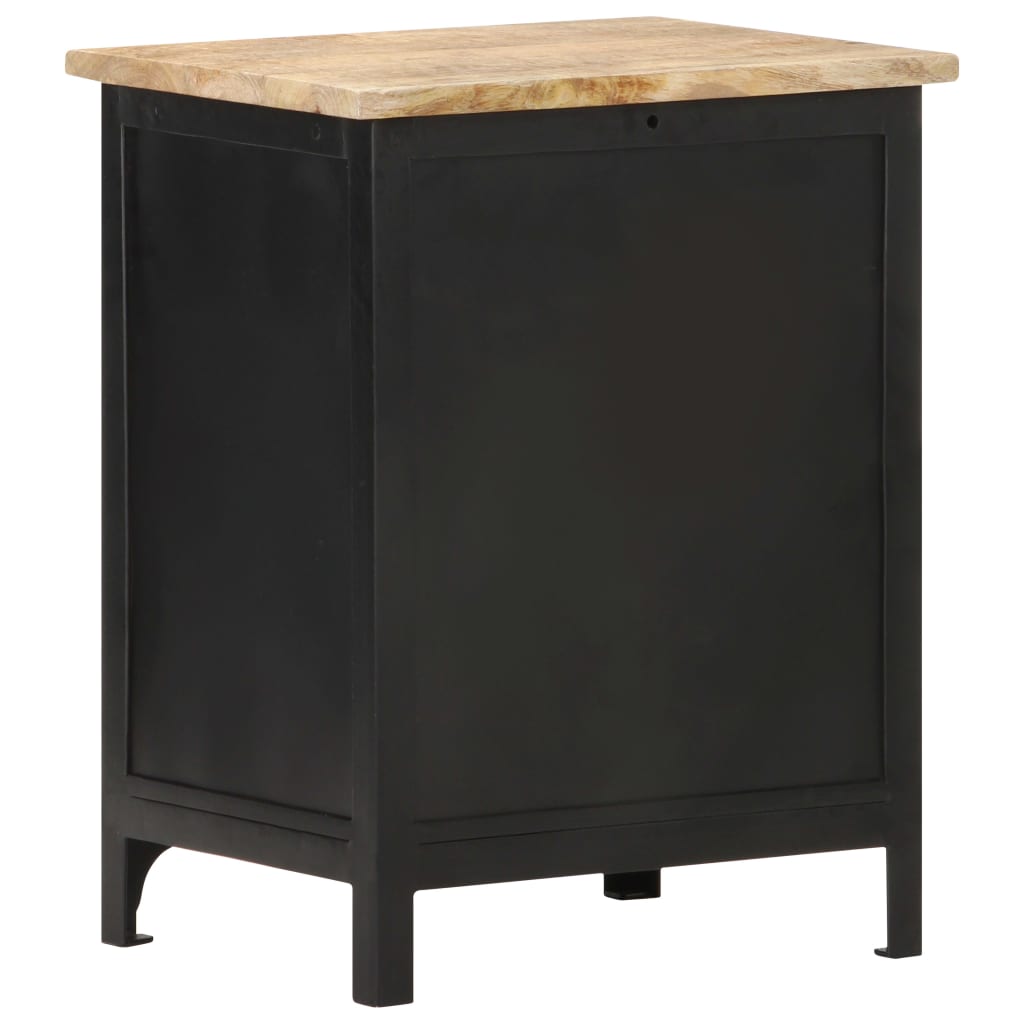 Mesita De Noche De Madera Maciza De Mango 40x30x50 Cm_3