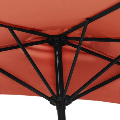 Vidaxl Sombrilla Balcón Semicircular Aluminio Terracota 270x144x222 Cm_4
