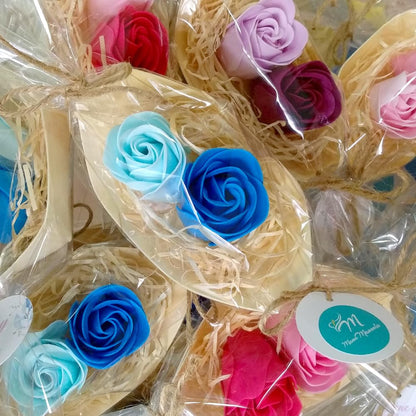 Barca Con Flores Para Regalo Invitados (azul) - Rosas De Jabón Para Baño Aromático. Detalle Original Para Eventos_5